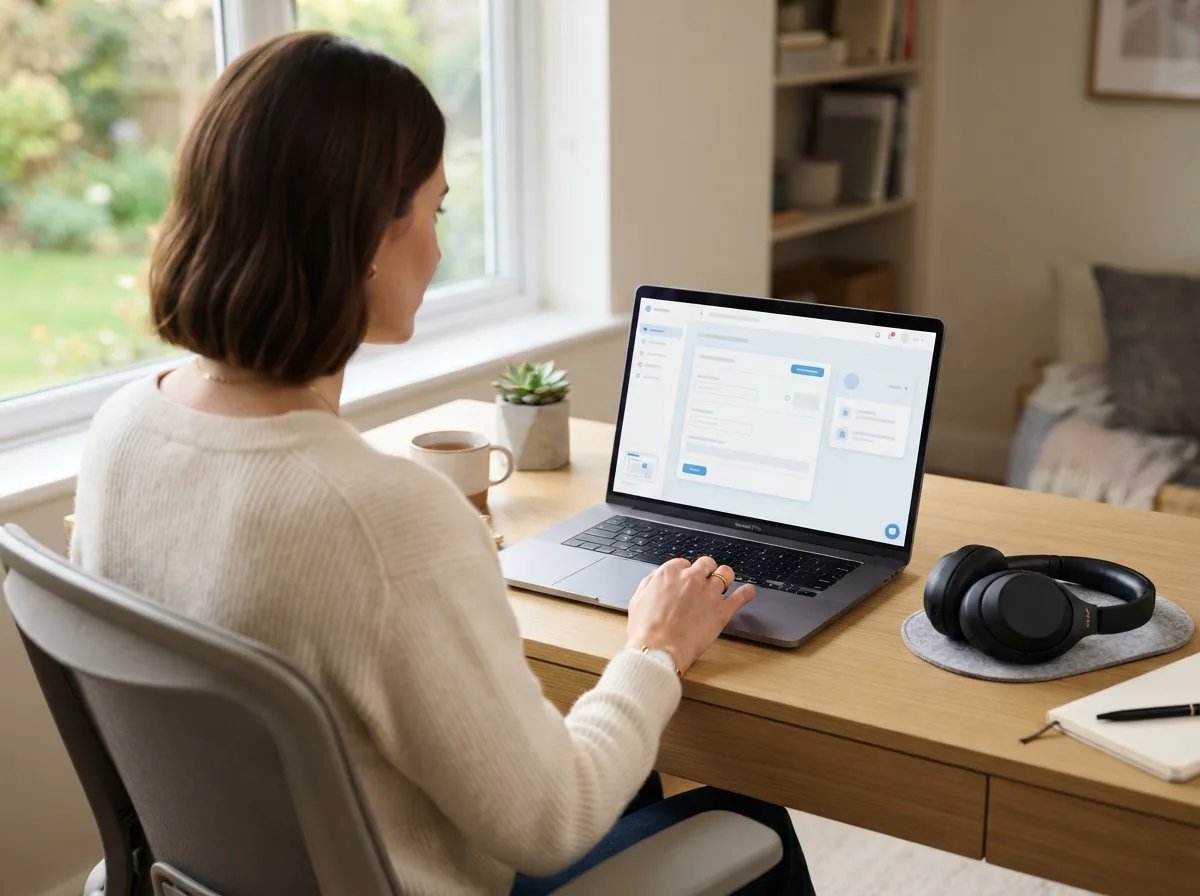 Patient on an Aeris web call via secure link