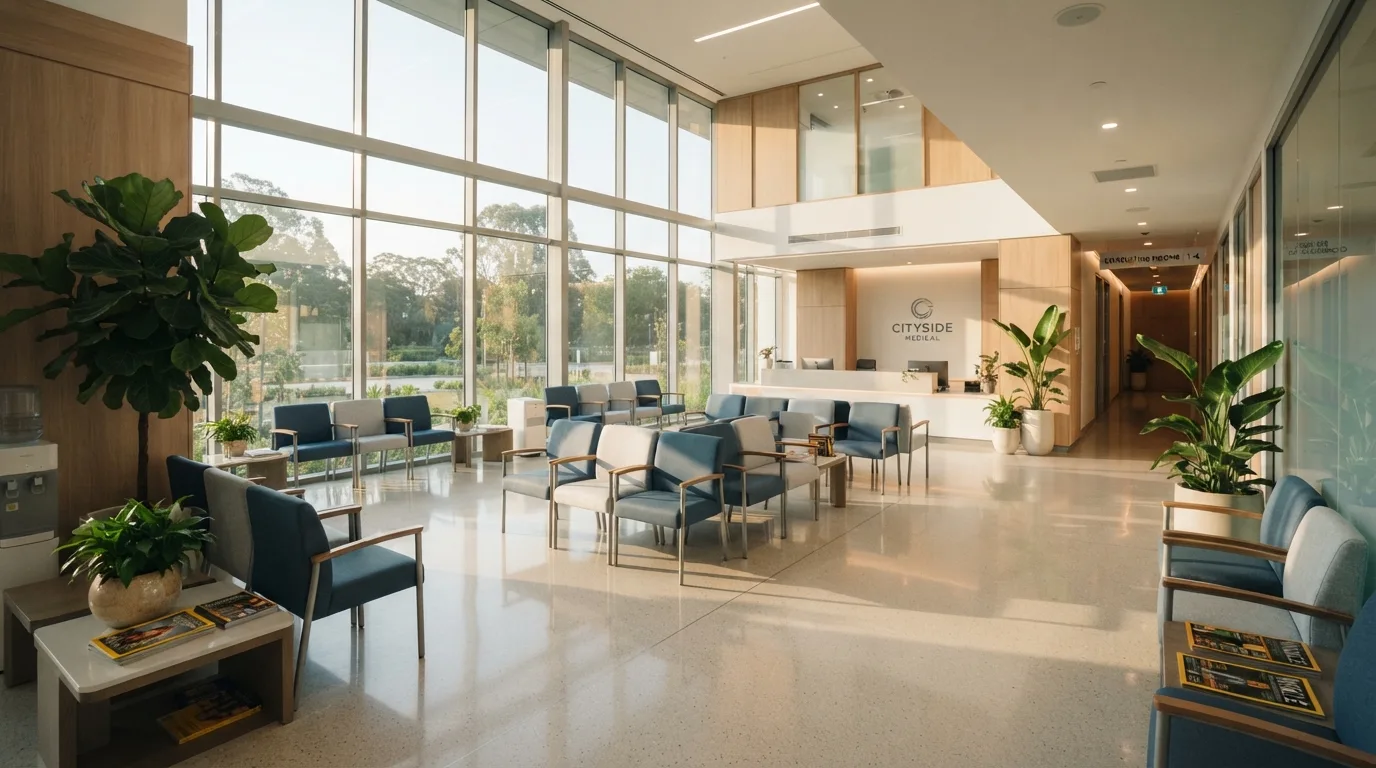 Quiet clinical space ready for a patient evaluation with history already complete
